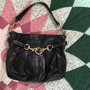 Buttery soft black leather COACH shoulder bag